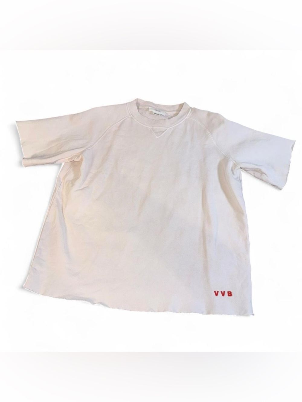 Victoria Beckham light pink Crewneck Sweatshirt with red VVB embroidered logo